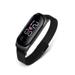 Reloj Led corazon negro