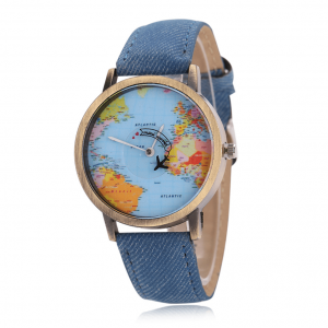 Reloj mapamundi Azul