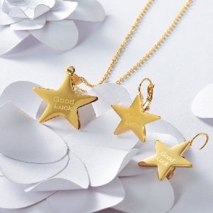 Conjunto mujer acero inoxidable moda estrellas