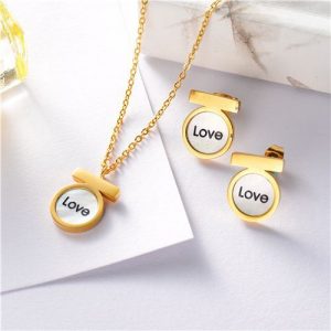 Conjunto mujer acero inoxidable moda love