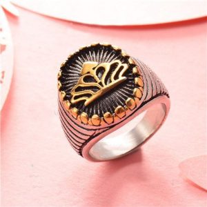 Anillo caballero acero inoxidable moda corona