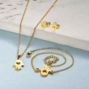 Conjunto mujer acero inoxidable moda mano fatima
