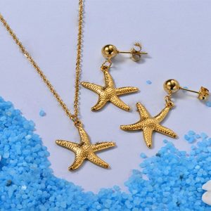 Conjunto mujer acero inoxidable moda estrella de mar