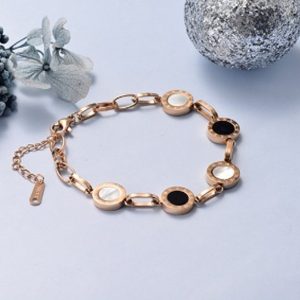 Pulsera mujer acero inoxidable tipo Bulgari esmaltada