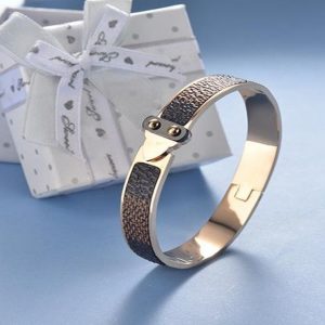 Pulsera mujer oro rosa tipo LV acero inoxidable
