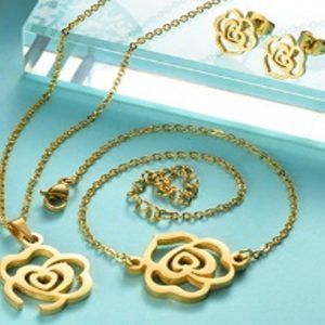 Conjunto mujer acero inoxidable moda rosa