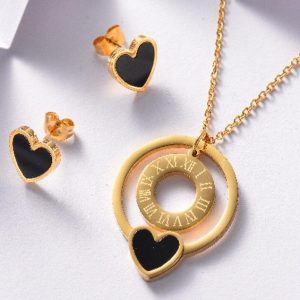 Conjunto mujer acero inoxidable moda circulo Numeros Romanos