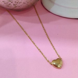Collar mujer acero inoxidable dije corazon