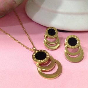 Conjunto mujer acero inoxidable moda 3 circulos