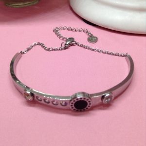 Pulsera plateada mujer cadena corazon acero inoxidable
