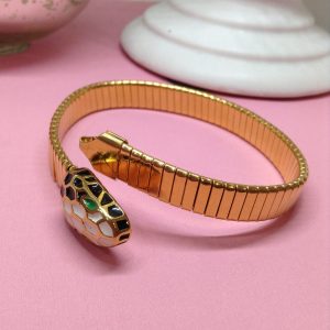 Pulsera dorada estilo serpiente acero inoxidable
