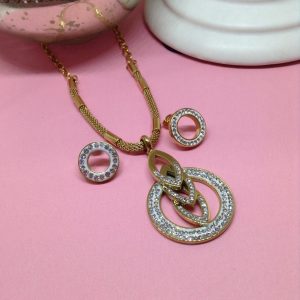Conjunto mujer acero inoxidable moda rueda empastada