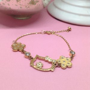 Pulsera flores estilo Kitty acero inoxidable