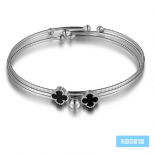 Pulsera mujer trebol 4 rondas acero inoxidable