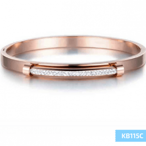 Pulsera mujer Diamantes cuff, acero inoxidable