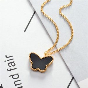 Collar mujer acero inoxidable dije mariposa