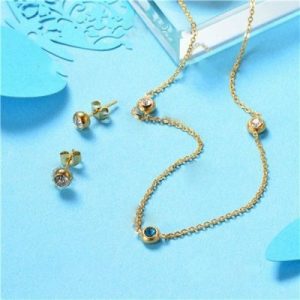 Conjunto collar y aretes modelo kb561A