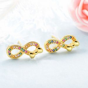 Aretes infinito piedra color
