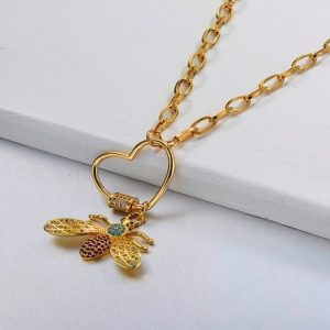 Collar de abeja de oro de color de estilo de moda