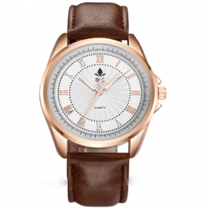 Reloj caballero BBG café, dial blanco