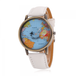 Reloj mapamundi blanco