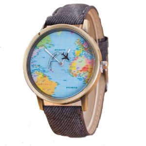 Reloj mapamundi Negro Jeans