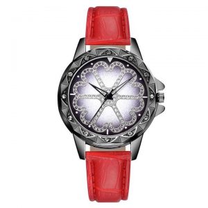Reloj Vansvar diamante plata rojo