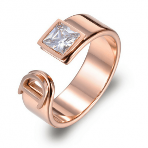 Anillo Mosaico AAA, Rosa Oro