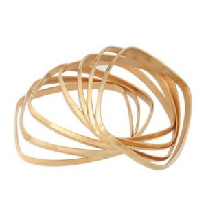 Pulseras semanario cuadrado dorado