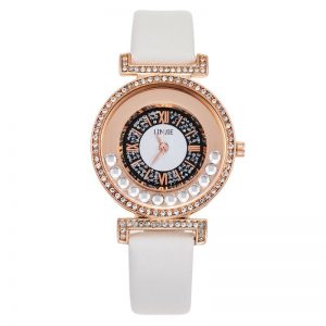 Reloj diamantes casual Linjie blanco