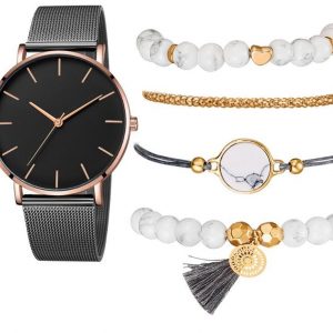 Reloj con 4 pulseras OEM negro incluye caja