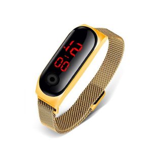 Reloj Led magnético dorado