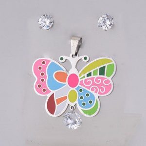 Aretes y dije mariposa modelo kb166
