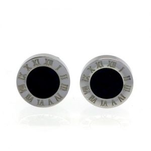 Aretes numeros romano mini Plata,  estilo Bvlgari