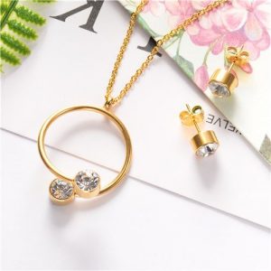 Conjunto collar y aretes modelo kb327