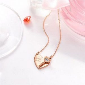 Collar rosa oro mod corazon llave