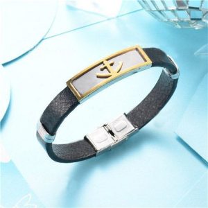 Pulsera caballero negr ancla