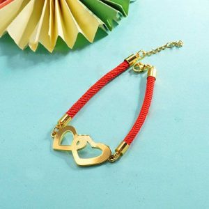 Pulsera cordon rojo corazon