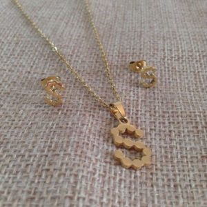 Conjunto mujer acero inoxidable moda letra S