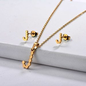 Conjunto mujer acero inoxidable moda letra J