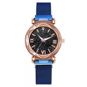 Reloj diamante magnetico azul