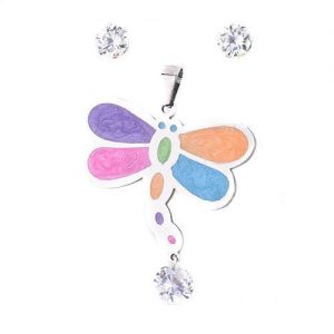 Aretes y dije libélula modelo kb162