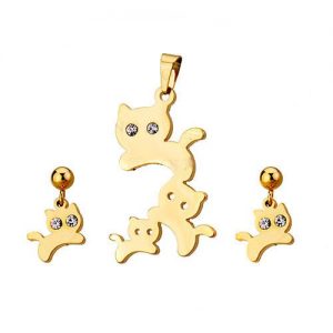 Aretes y dije gatos modelo kb187