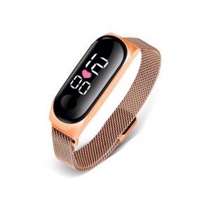 Reloj LED Corazón Rosa Oro