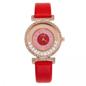 Reloj diamantes casual Linjie rojo