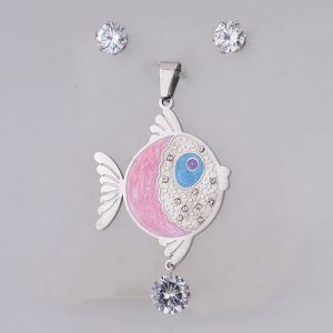 Aretes y dije pez modelo kb163