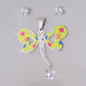 Aretes y dije libélula modelo kb164