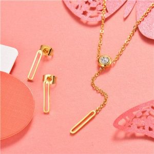 Conjunto collar y aretes modelo kb476