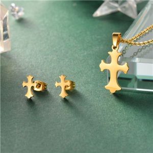Conjunto collar y aretes modelo kb536A
