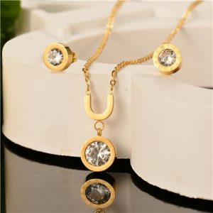 Conjunto collar y aretes modelo kb567A estilo Bvlgari